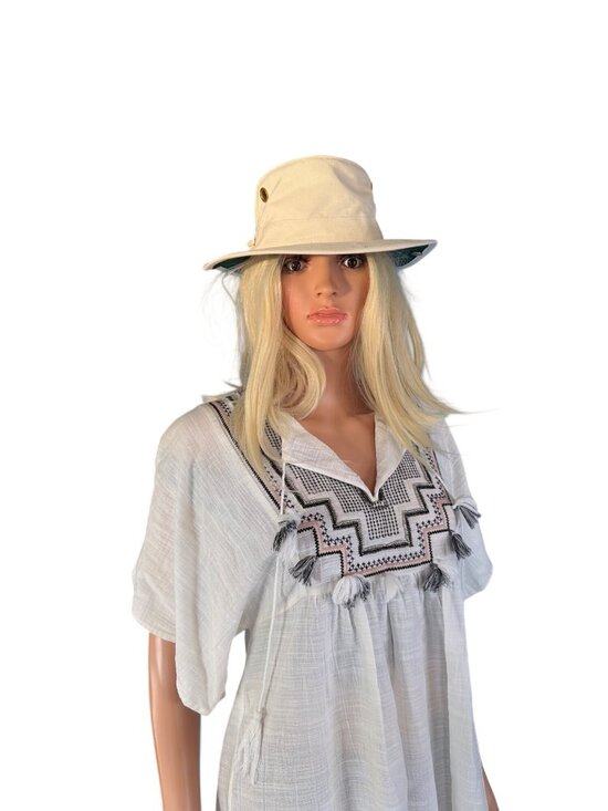 New Tilley T4 Cotton Duck Sun Hat 7 S 56.5cm Vintage HTF Ivory Green main image 11